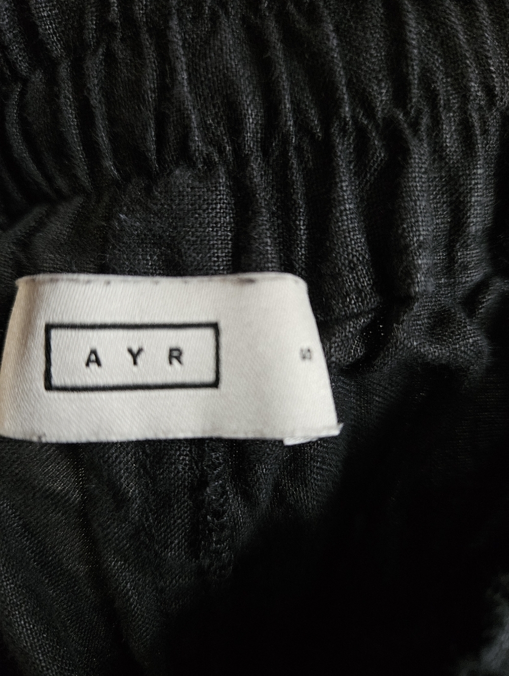 AYR Size S Black Linen-Blend Drawstring Women’s Shorts - Picture 4 of 4